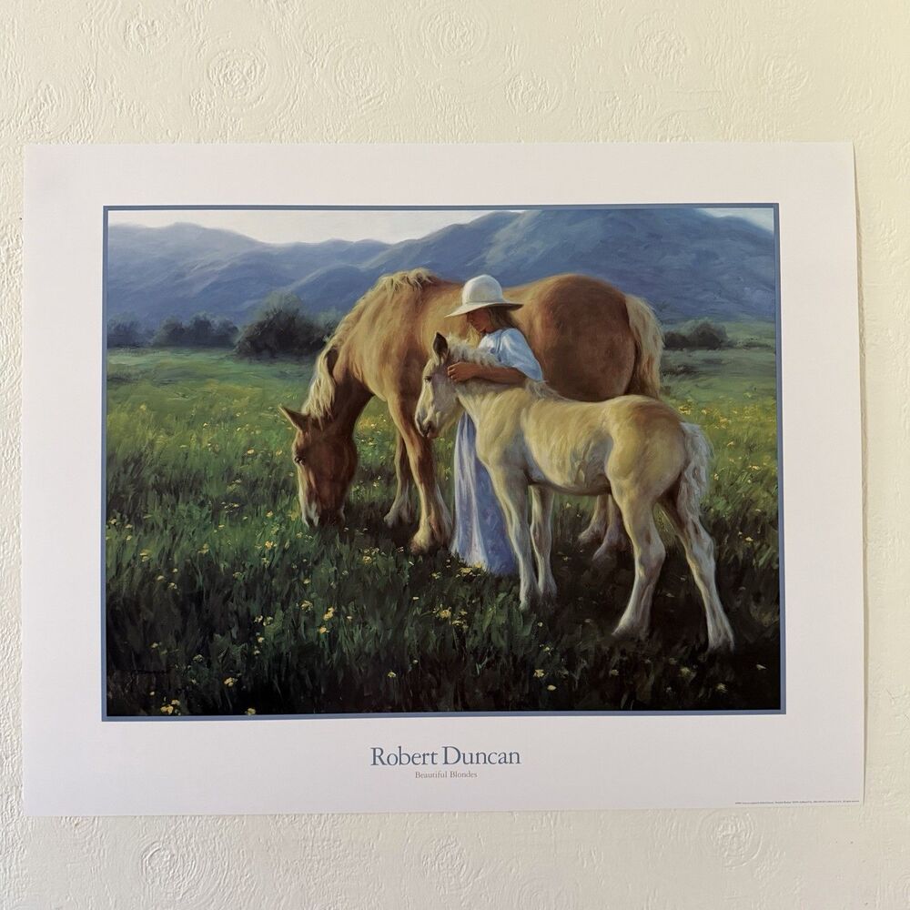 Robert Duncan Beautiful Blondes 1994 Poster Print Offset Lithograph 30x24” Horse